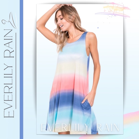 LAST ONE! Beautiful Rainbow Striped Tank Dress - Picture 11 of 14